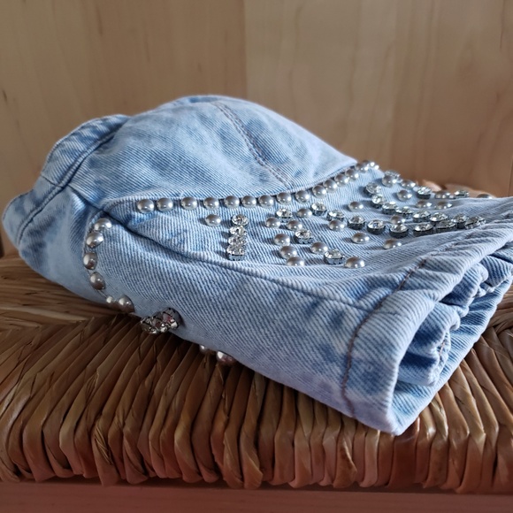 Embellished Denim Crop Top Size Small NEW! - Picture 4 of 14